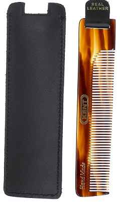 Buy Kent Authentic Handmade Fine Comb with Leather Tab and Leather Case (120 mm) - Purplle