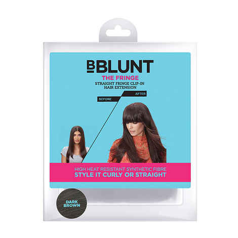 Buy BBLUNT The Fringe, Straight Fringe Clip On Hair Extension, Dark Brown - Purplle