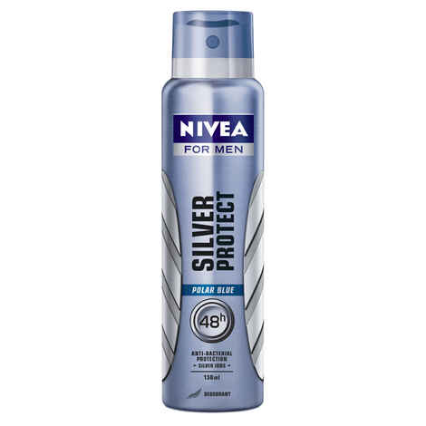 Buy Nivea Deodorant Mens Silver Protect Polar Blue (150 ml) - Purplle