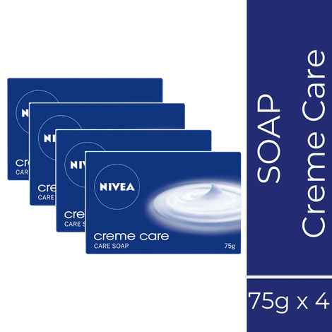 Buy Nivea Cream Care Soap (4 x 75)=300 g - Purplle