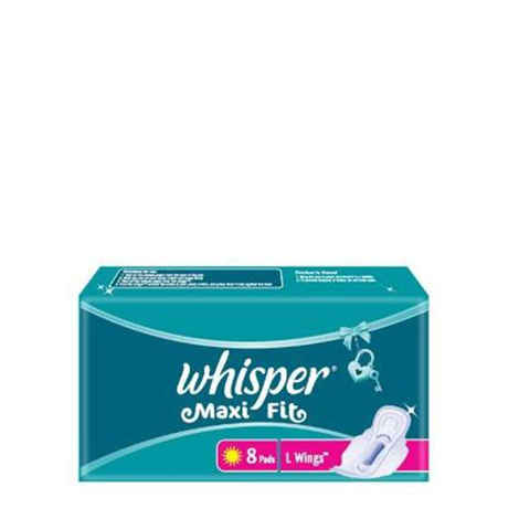 Buy Whisper Maxi Fit L Wings (8 Pads) - Purplle