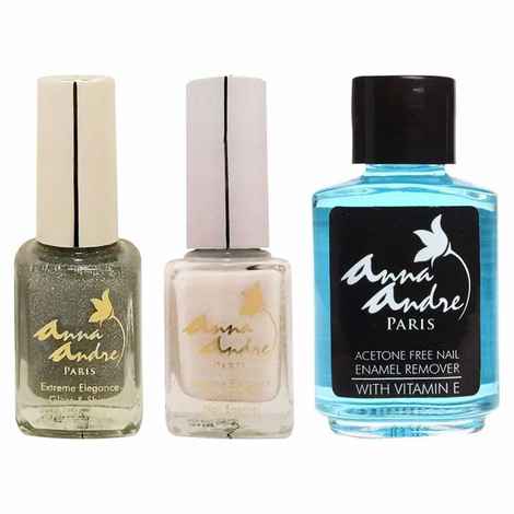 Buy Anna Andre Paris French Manicure Nail Polish Set (Shade 80002, 80100 & Nail Polish Remover) - Purplle
