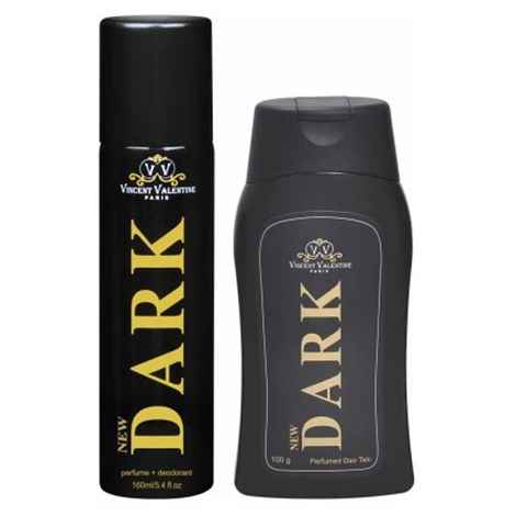 Buy Vincent Valentine New Dark Deodorant & New Dark Perfumed Talc (100 g) Set - Purplle