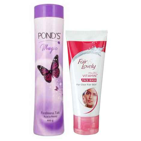 Buy Ponds Magic Talc (400 g) + Fair & Lovely Facewash (20 g) Free - Purplle