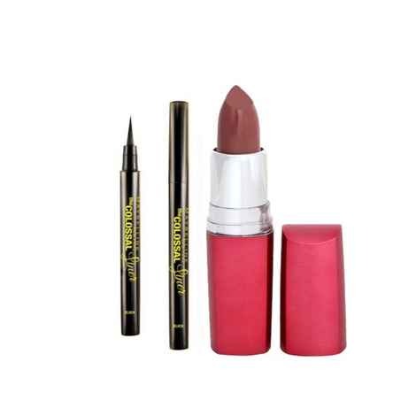 Buy Maybelline The Colossal Liner (1.2 g) + FREE Maybelline Color Sensational Lip Color Fudge 822 (4 g) - Purplle