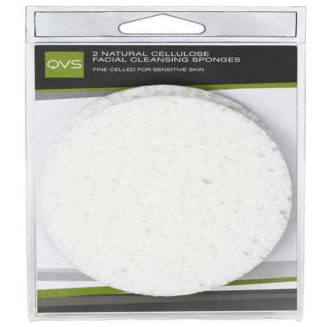Buy QVS 2 Natural Cellulose Facial Cleansing Sponges - Purplle