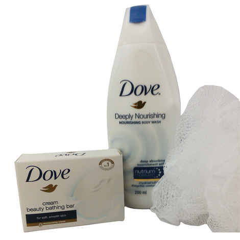 Buy Dove Deeply Nourishing Body Wash (200 ml) + Free Dove Bathing Bar (50 g) + Free Dove Loofah - Purplle