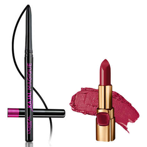 L'Oreal Paris Color Riche Moist Matte Lipstick Black Cherry RW513 + Free L'Oreal L'Oreal Paris Kajal Magique (0.35 g)