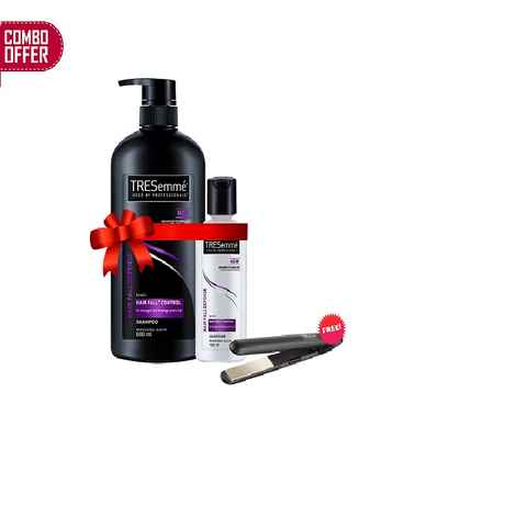Buy Free Hair Straightener + TRESemme Hair Fall Defence Shampoo (580 ml) + TRESemme Hair Fall Defence Conditioner Combo Pack (85 ml) - Purplle