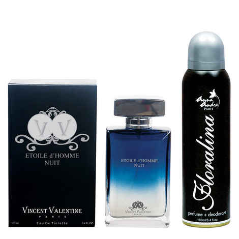 Buy Vincent Valentine, Paris Etoile DHomme Nuit Perfume (100 ml) & Floralina Deodorant (160 ml) - Purplle