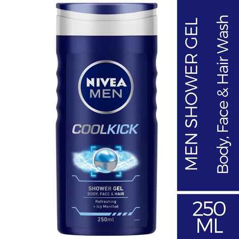 Buy NIVEA MEN Shower Gel, Cool Kick Body Wash, Men, 250ml - Purplle
