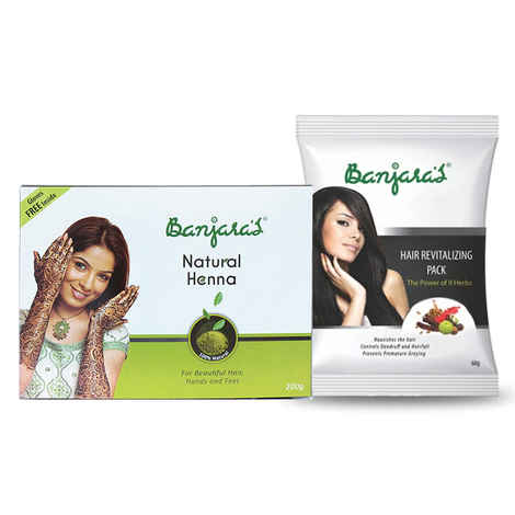 Buy Banjara's Natural Henna (200 g) + Free Hair Revitalizing Pack (60 g) - Purplle