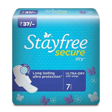 Buy Stayfree Secure Dry Ultra-Dry Wings 7'S - Purplle