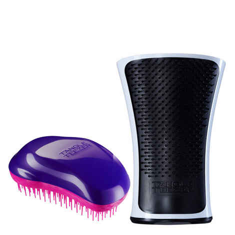 Buy Tangle Teezer Combo Original Purple and Pink and Aqua Black and White - Purplle