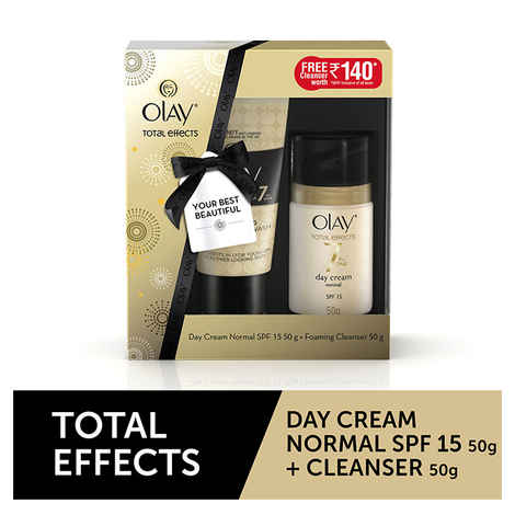 Buy Olay Total Effects 7 In 1 Anti Ageing Skin Cream (Moisturizer) Normal SPF 15 (50 g) + Foaming Face Wash (50 g) - Purplle