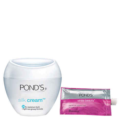 Buy Pond'S Silk Cold Cream (55 ml) + Free White Beauty Lightening Cream (7.7 g) - Purplle