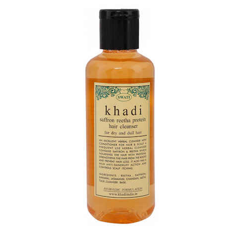 Buy Khadi Saffron Reetha Protein Hair Cleanser 210 ml By Swati Gramodyog - Purplle