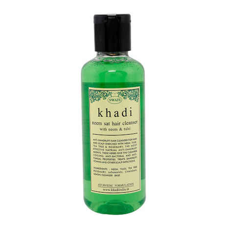 Buy Khadi Neem Sat Hair Cleanser With Neem Tulsi 210 ml By Swati Gramodyog - Purplle
