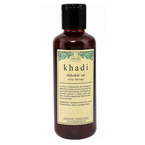 Buy Khadi Shikakai Sat Hair Cleanser Scalp Therapy 210 ml By Swati Gramodyog - Purplle