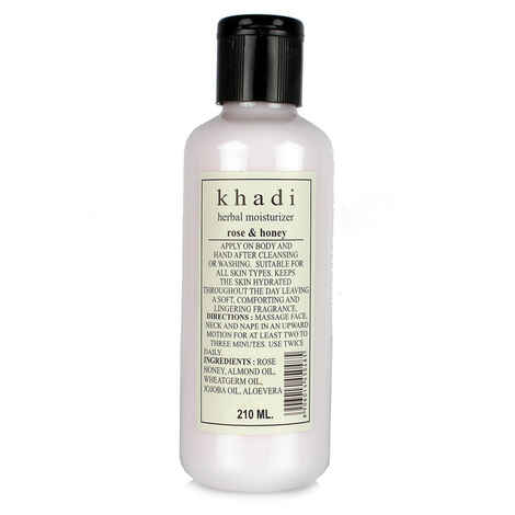 Buy khadi Herbal Moisturising Lotion With Rose Honey 210 ml By Swati Gramodyog - Purplle