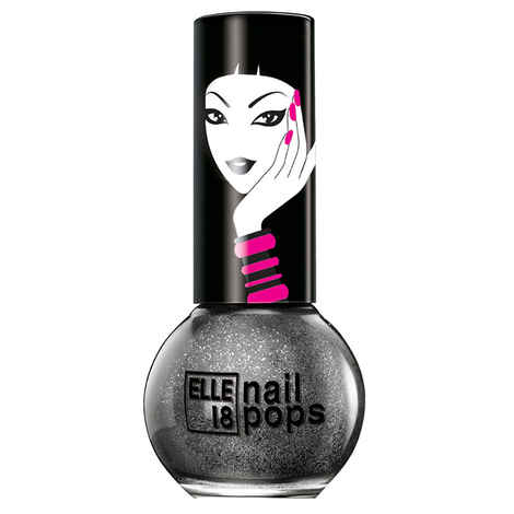 Buy Elle 18 Nail Pops Nail Color Black Glitter 95 (5 ml) - Purplle
