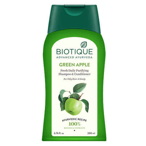 Buy Biotique Green Apple Fresh Daily Purifying Shampoo & Conditioner (200ml) - Purplle