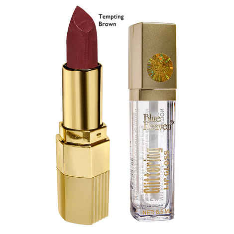 Buy Blue Heaven Xpression Lipstick Mc 132 & Glittering Lip Gloss 500 Combo (4 g + 6.5 ml) - Purplle