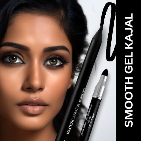 Buy FACES CANADA Ultime Pro Intense Gel Kajal With Smudger & Sharpener - Black , 1.2 gm | 24 Hr Long Stay | Waterproof & Smudgeproof | One Swipe Smooth Application | 3-in-1 Kajal, Eyeliner-Purplle
