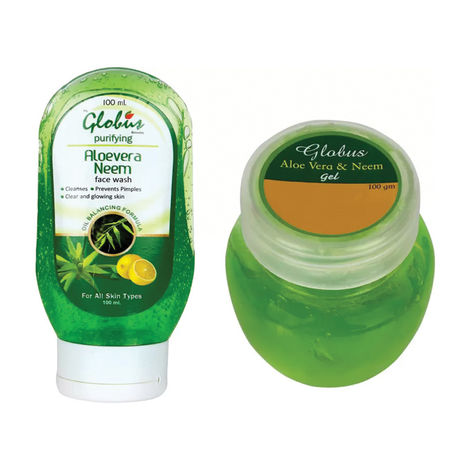 Buy Globus Aloe Gel & Globus Aloe Face Wash (100 g + 100 ml)-Purplle