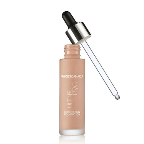 Buy Faces Canada Second Skin Serum Foundation | SPF 15 | Ultra Light Weight |Marine Algae Extract enriched | Natural Matte Finish |HD Flawless Radiance | Shade - Natural 30ml-Purplle