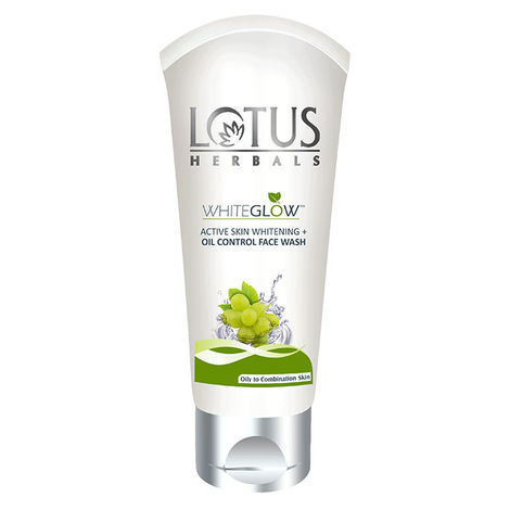 Buy Lotus Herbals Whiteglow Active Skin Whitening & Oil Control Face Wash | With Green Tea Extract | Brightens Skin | For All Skin Types | 50g-Purplle