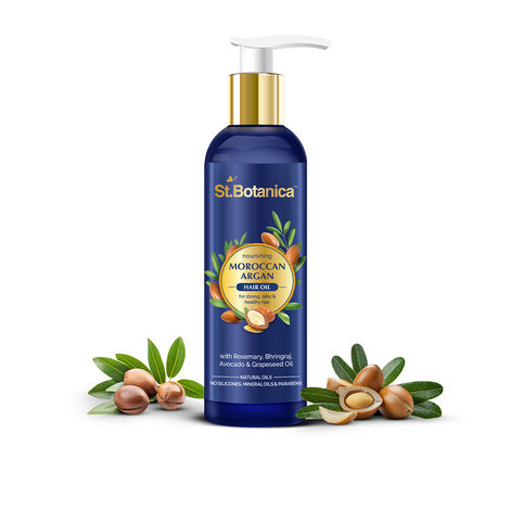 Buy St.Botanica Moroccan Argan Hair Oil (With Pure Argan, Jojoba, Almond, Castor, Olive, Avocado, Rosemary Oils), 200 ml-Purplle