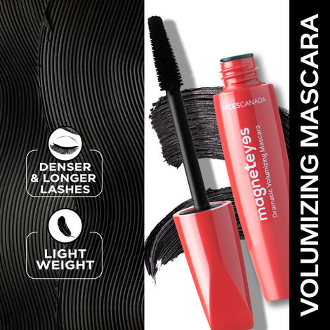 Buy Faces Canada Magnet Eyes Dramatic Volumizing Mascara | Intense Black | Easy Wash |Thick Bold Lashes | Long Lasting | Smudge Proof 9.5 ml-Purplle