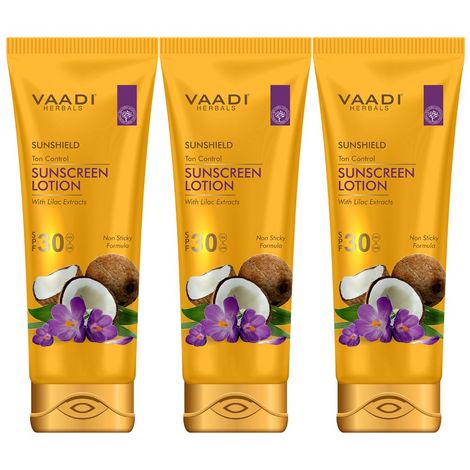 Buy Vaadi Herbals Value Pack Of 3 Sunscreen Lotion Spf-30 With Lilac Extract (110 ml * 3)-Purplle