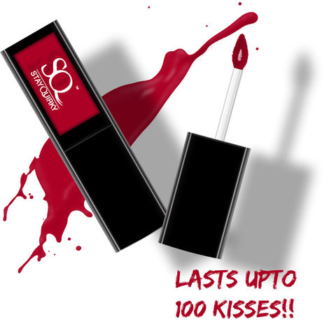 Buy Stay Quirky Liquid Lipstick |Transferproof| Long Lasting| Smudgeproof| Highly Pigmented| Vegan|Red - Can I Borrow A Kiss 2 (4.5 ml)-Purplle