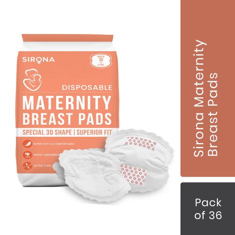 Buy Sirona Premium Disposable Maternity Breast Pads - 30 + 6 Pads-Purplle