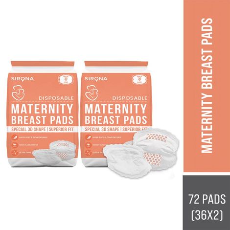 Buy Sirona Premium Disposable Maternity Breast Pads - 36 Pads ( Pack of 2)-Purplle