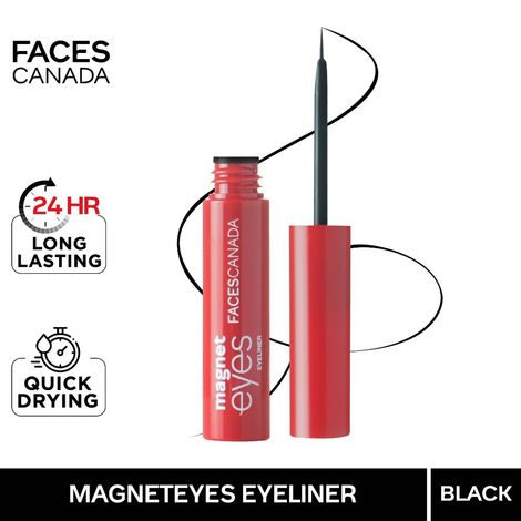 Buy Faces Canada Magnet Eyes Eye Liner | Glossy Intense Black | Fast Dry | Long Lasting | Water proof | Smudge proof | Fine Tip Precision 3.5ml-Purplle