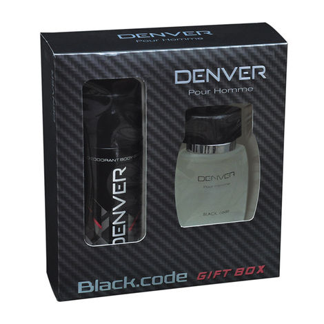 Buy Denver Gift Pack Black Code ( Deo + Perfume ) (400 gm)-Purplle