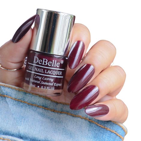 Buy DeBelle Gel Nail Lacquer Glossy Glamorous Garnet - Dark Maroon, (8 ml)-Purplle