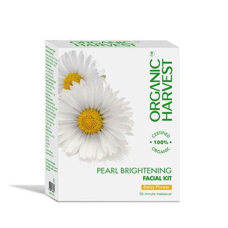 Buy Organic Harvest Pearl Brightening Facial Kit: Daisy Flower | For Glowing Skin | Anti-Aging Facial Kit for Men & Women | Sulphate & Parabens Free | 100% American Certified Organic – 40gm-Purplle