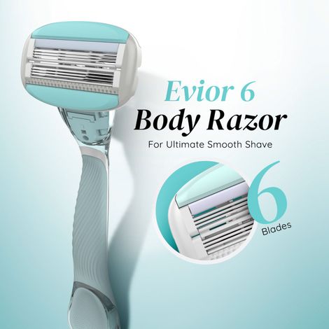 Buy LetsShave Evior 6 Body Hair Removal Razor for Women (1 Razor Handle, 1 Blade Cartridge, 1 Blade Case)-Purplle