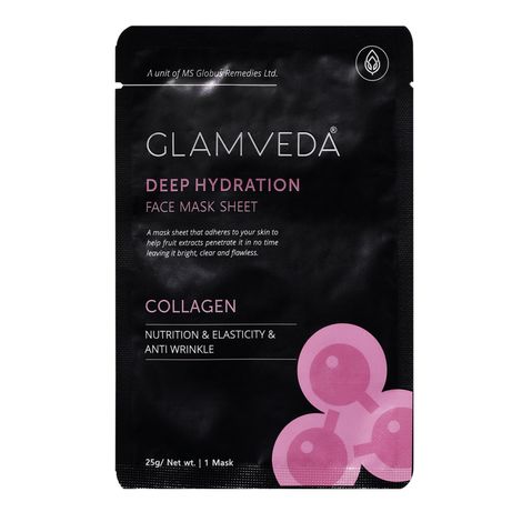 Buy Glamveda Collagen Deep Hydration, Nutrition & Elasticity & Anti- Wrinkle Face Mask Sheet (25 gm)-Purplle