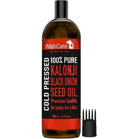 Buy WishCare Premium Cold Pressed Kalonji Black Onion Seed Oil for Healthy Hairs and Skin (200 ml)-Purplle