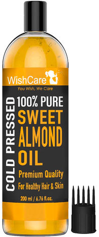 Buy WishCare Pure Cold Pressed Sweet Almond Oil for Healthy Hair and Skin (200 ml)-Purplle