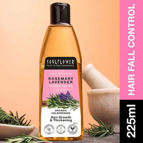 Buy Soulflower ColdpressedA Rosemary Lavender Healthy HairA hair growth formulation,A Pure and Natural, 225 ml-Purplle