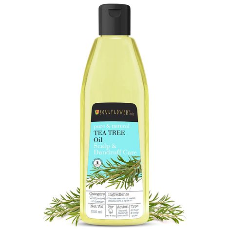 Buy Soulflower Coldpressed Tea Tree Anti Dandruff Hair Oil for removing dandruff, dry flaking, weak & damaged hair, 100% Pure and Natural, Traditional Handmade 225ml-Purplle