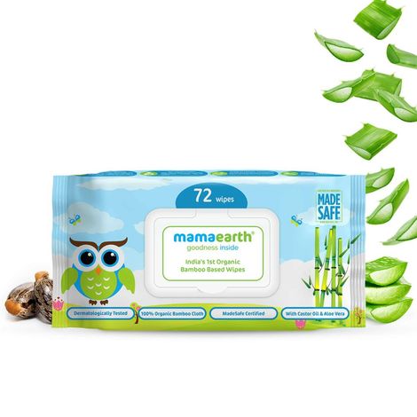 Buy Mamaearth Organic Bamboo Based Wipes 72 Wipes-Purplle