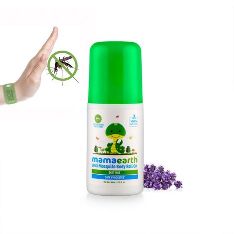 Buy Mamaearth Natural Anti Mosquito Body Roll On (40 ml) Deet Free. Protects From Dengue, Malaria & Chikungunya-Purplle
