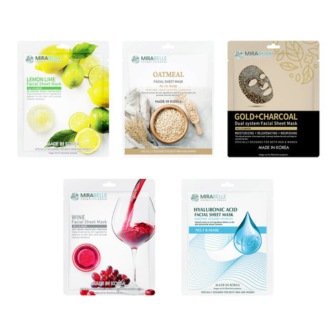 Buy MIRABELLE COSMETICS KOREA Nourish skin Facial Sheet Mask ( Pack of 5 )-Purplle